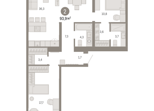 93.00 м² | 9 - 9 эт.