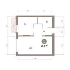 39.00 м² | 7 - 9 эт. 00