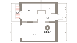 39.00 м² | 7 - 9 эт.