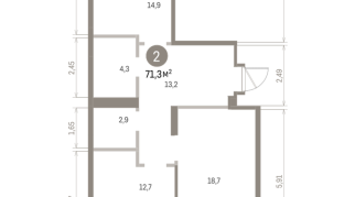 71.00 м² | 7 - 8 эт.