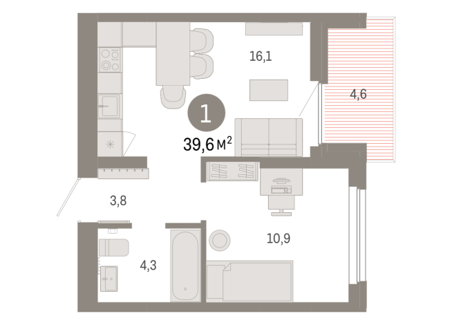 39.00 м² | 4 - 9 эт.