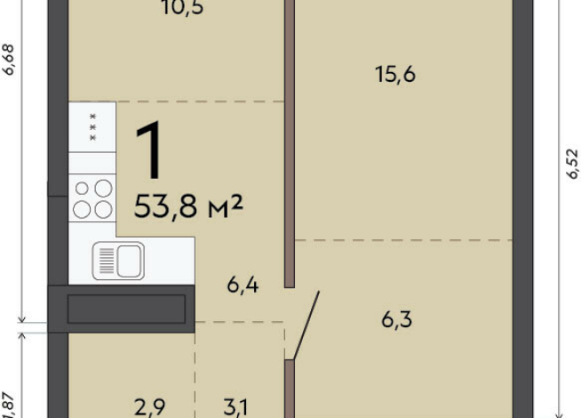 53.80 м² | 10 - 23 эт.