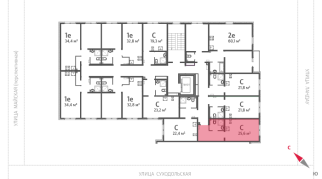 25.60 м² | 2 - 8 эт.