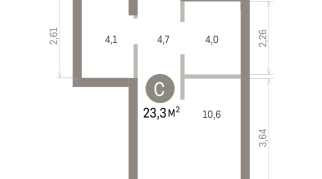 23.00 м² | 5 - 7 эт.