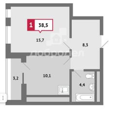 1-к квартира | 38.50 м² | 5 - 8 эт. 71