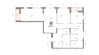 106.00 м² | 11 - 16 эт.