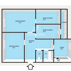 4-к квартира | 93.90 м² | 4 - 5 эт. 11