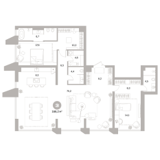 166.00 м² | 21 - 25 эт. 00