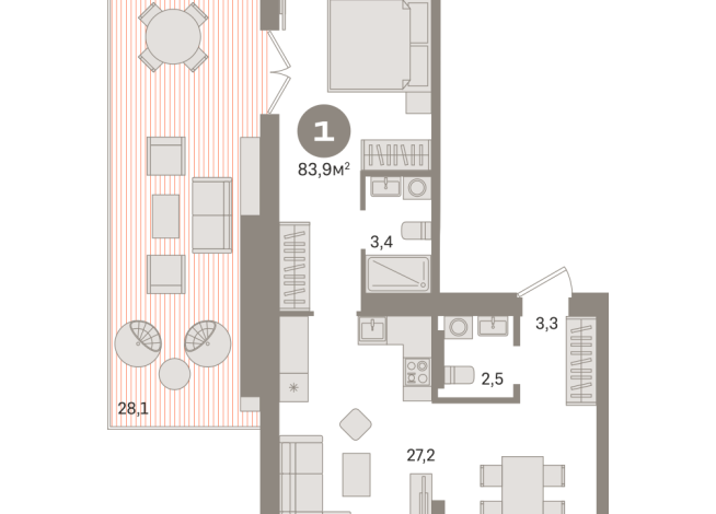 83.00 м² | 9 - 9 эт.