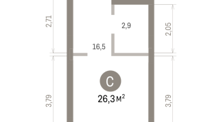 26.00 м² | 5 - 8 эт.