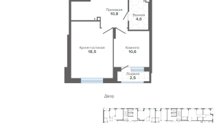 47.01 м² | 2 - 24 эт.