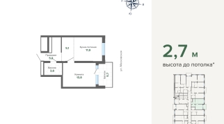 45.70 м² | 9 - 24 эт.