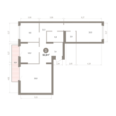 93.00 м² | 6 - 9 эт. 00