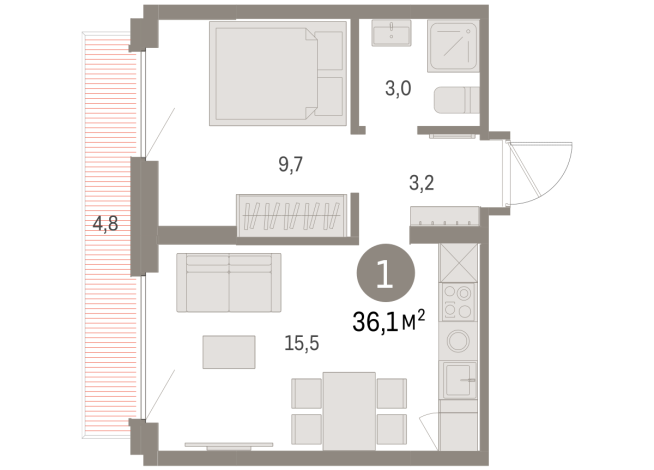 36.00 м² | 9 - 9 эт.