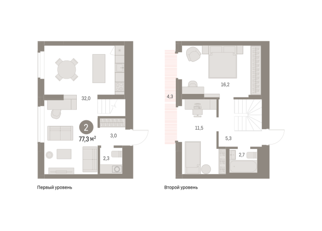 82.00 м² | 8 - 9 эт.
