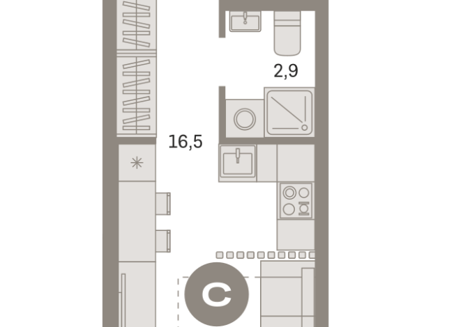 26.00 м² | 4 - 8 эт.