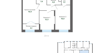64.34 м² | 2 - 25 эт.