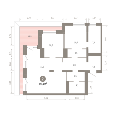 98.00 м² | 8 - 8 эт. 00