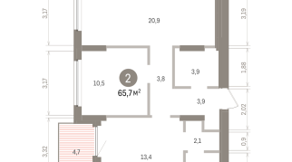 65.00 м² | 8 - 16 эт.