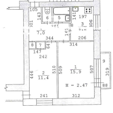 2-к квартира | 44.50 м² | 9 - 9 эт. 91
