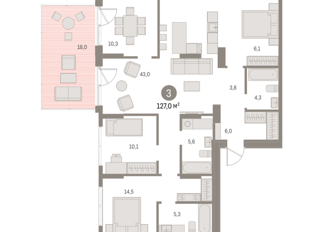 126.00 м² | 1 - 8 эт.