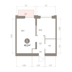 40.00 м² | 5 - 8 эт. 00