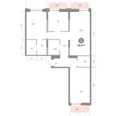 99.00 м² | 5 - 9 эт. 00