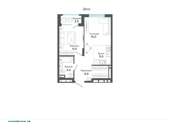47.24 м² | 3 - 25 эт.