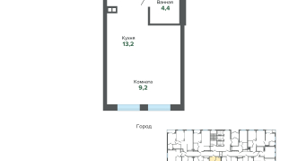 31.60 м² | 2 - 25 эт.