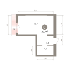 30.00 м² | 7 - 9 эт. 00