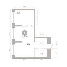 51.00 м² | 3 - 17 эт. 00