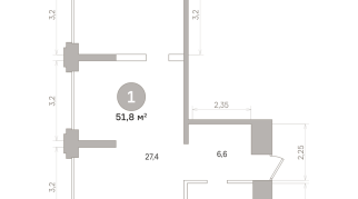 51.00 м² | 3 - 17 эт.
