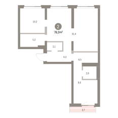 78.00 м² | 9 - 9 эт. 00