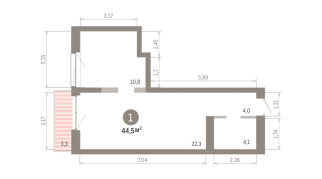44.00 м² | 3 - 8 эт.