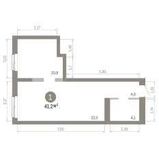 41.00 м² | 2 - 8 эт. 00