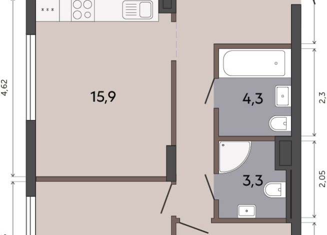 60.90 м² | 1 - 19 эт.