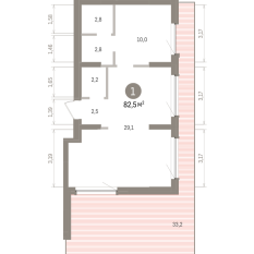 82.00 м² | 8 - 9 эт. 00