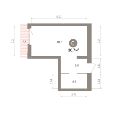30.00 м² | 5 - 7 эт. 00
