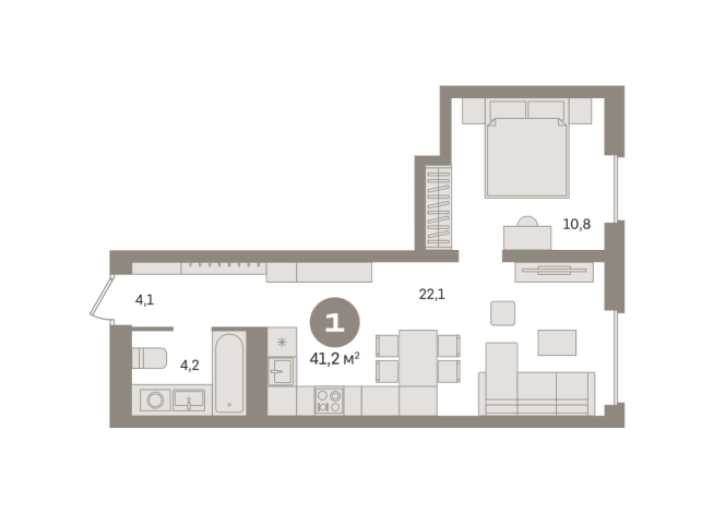 41.00 м² | 2 - 8 эт.