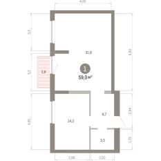 58.00 м² | 9 - 9 эт. 00