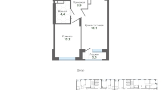 42.21 м² | 5 - 24 эт.