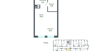 30.66 м² | 24 - 25 эт.