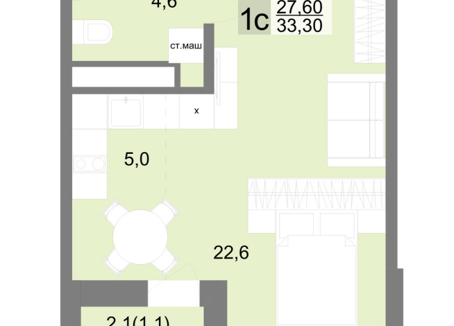 32.90 м² | 24 - 26 эт.