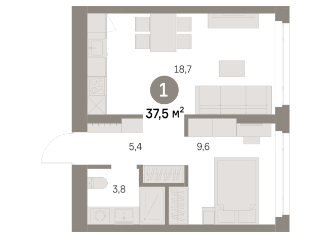 37.00 м² | 2 - 8 эт.