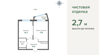 50.68 м² | 23 - 31 эт.