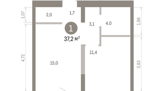 37.00 м² | 6 - 8 эт.