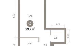 29.00 м² | 3 - 16 эт.