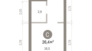 26.00 м² | 3 - 8 эт.