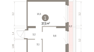 37.00 м² | 7 - 8 эт.