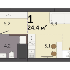 24.40 м² | 15 - 32 эт. 00